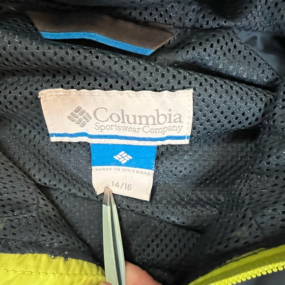 Boys Columbia Windbreaker Trainer Rain Lightweight Jacket Size 14/16 Like New - Picture 2 of 5